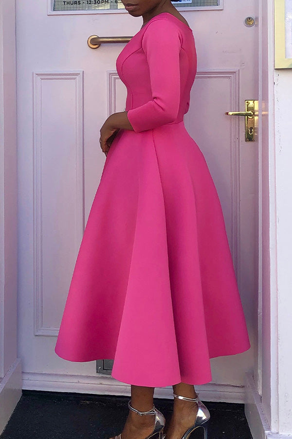 Aliams | 3/4-Ärmel Swing-Kleid