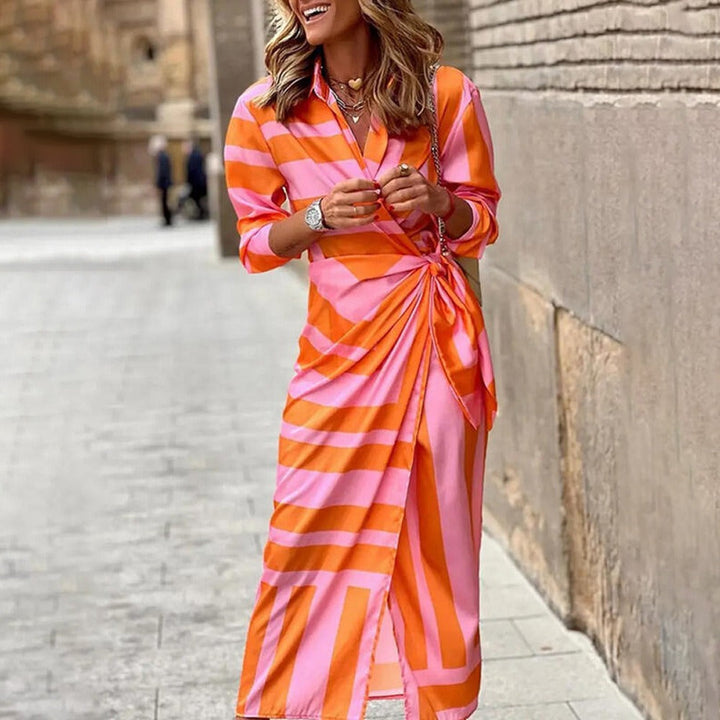 Aliams | Bedrucktes Elegantes Kleid mit Halben Ärmeln