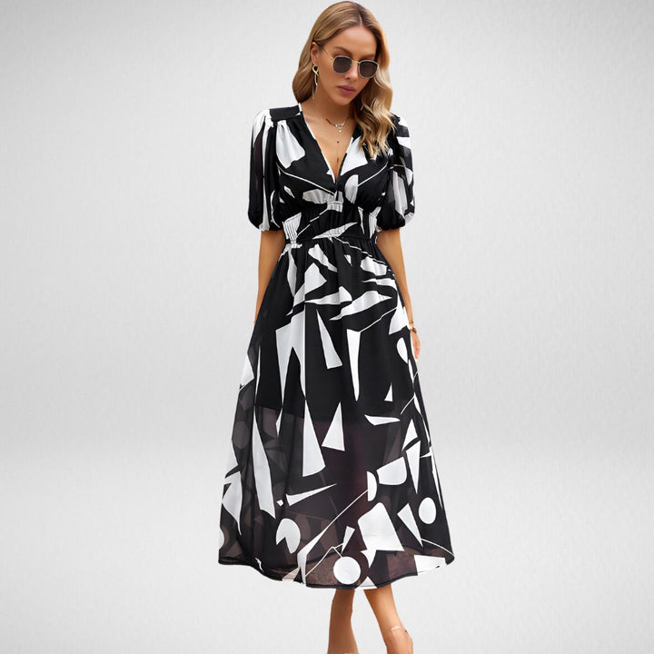 Aliams | Charmantes Kleid mit V-Ausschnitt