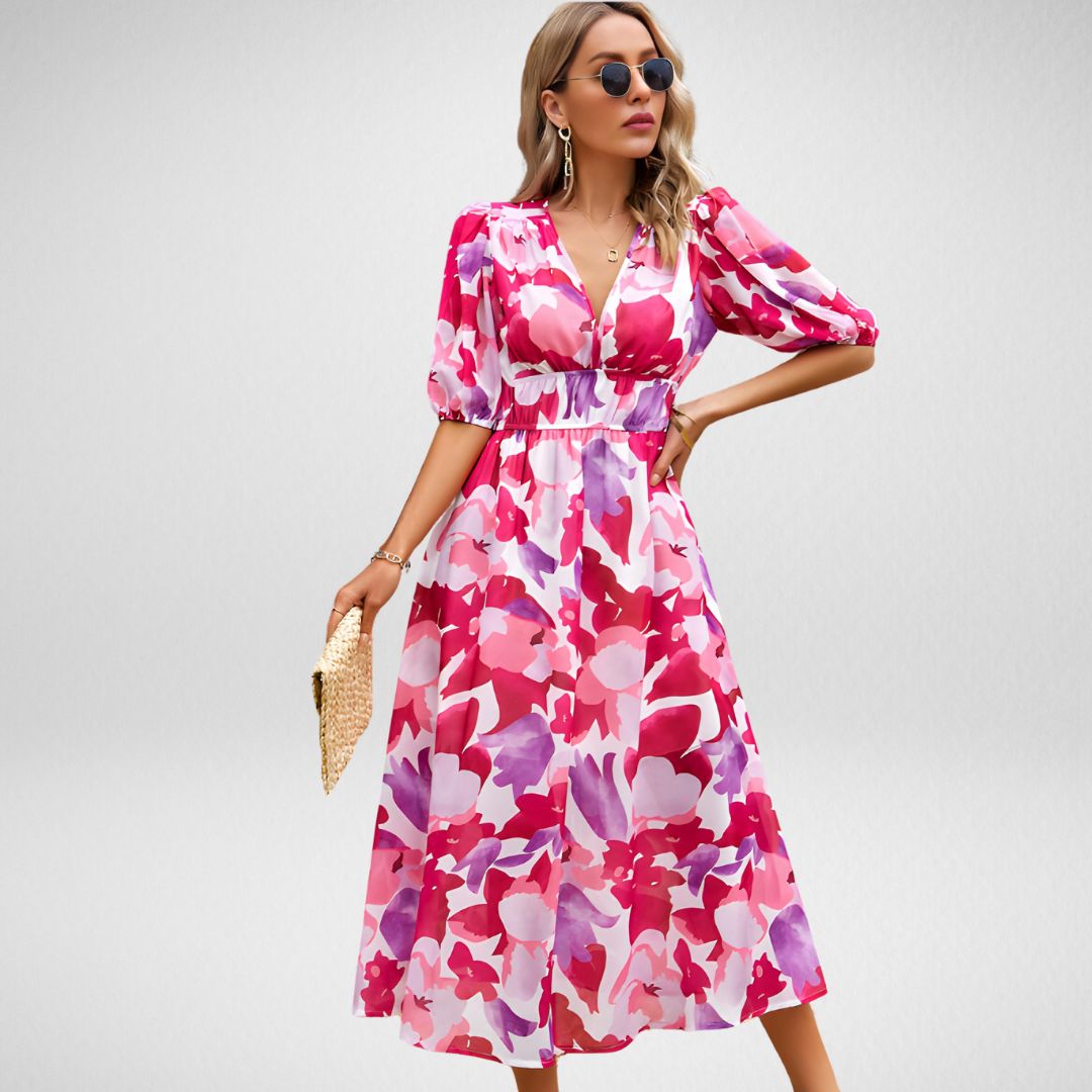 Aliams | Charmantes Kleid mit V-Ausschnitt