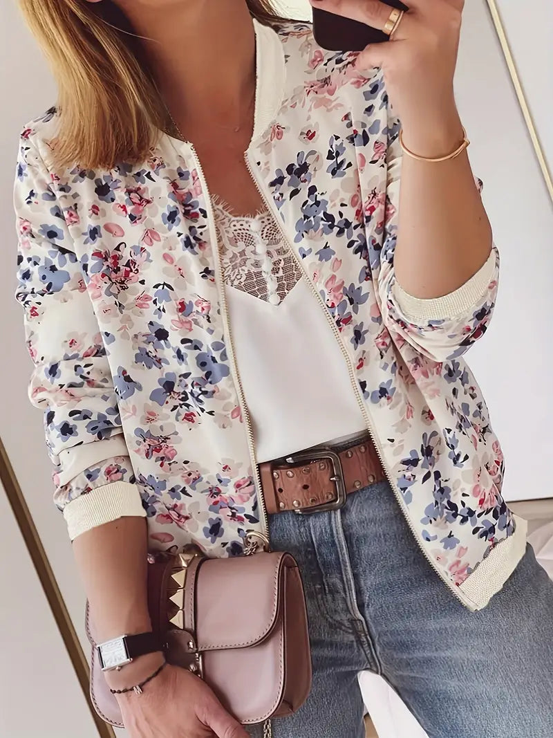 Aliams | Bomberjacke Mit Blumenmuster