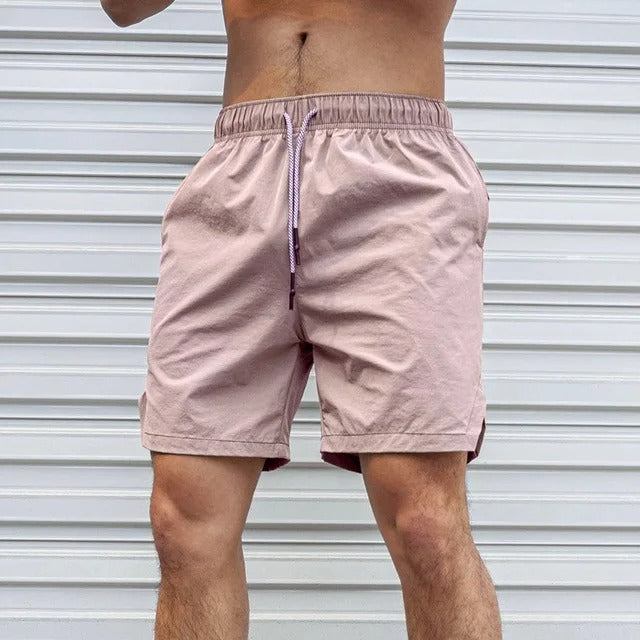 Aliams | Atmungsaktive, Einfarbige Badeshorts für Männer mit Kordel