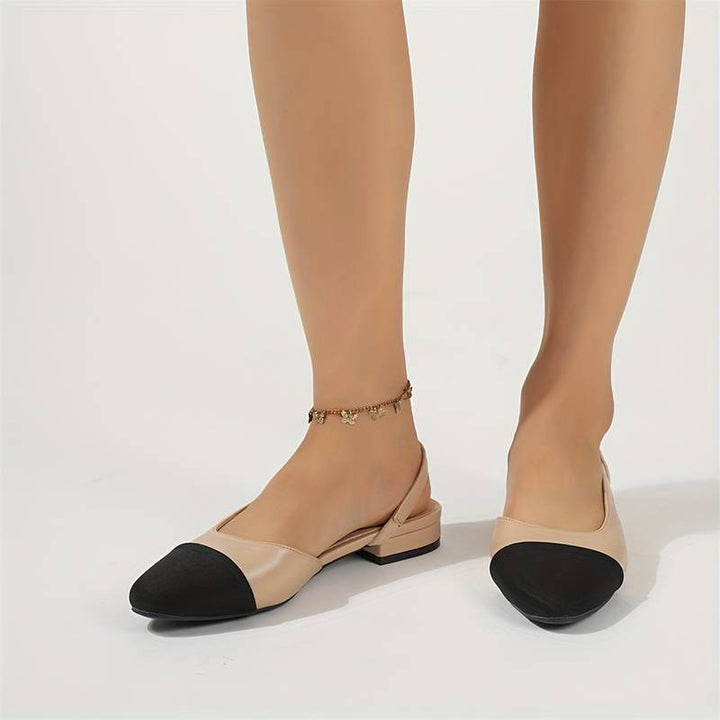 Aliams | Slingback Ballerinas In Beige & Schwarz Klassischer Chic