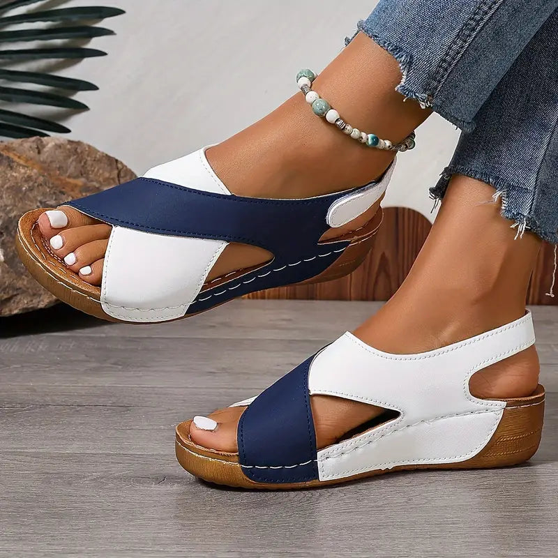 Aliams | Damenschuhe mit Kontrastierendem Keilabsatz