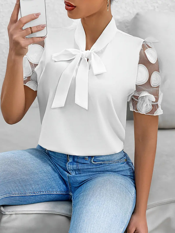 Aliams | Bluse mit Transparenten Puffärmeln
