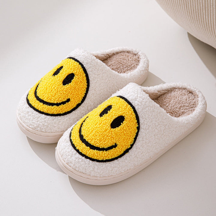 Aliams | Großes Smiley-Muster Pelzpantoffel