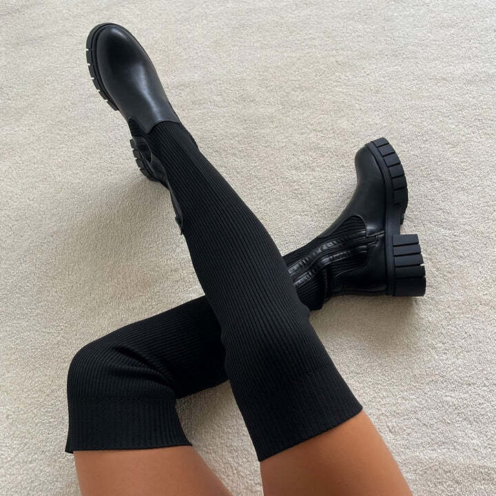 Mode-D Strechan | I Kniehoher Stretch-Stiefel