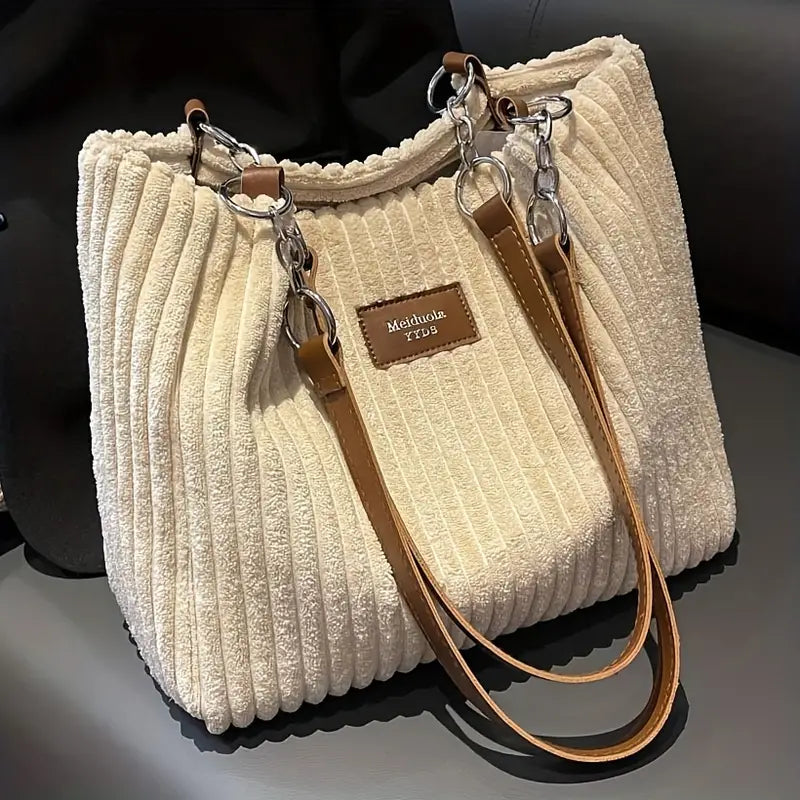 Cord Tote Bag für Damen Chic & Geräumig