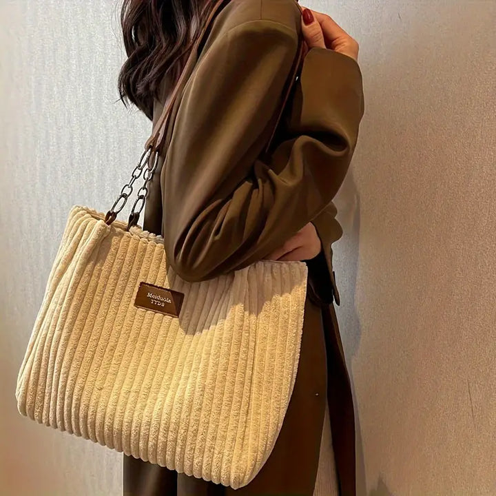 Cord Tote Bag für Damen Chic & Geräumig