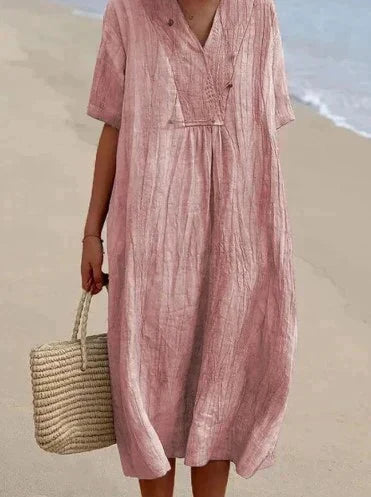 Aliams | Elegantes und Leichtes Baumwoll-Leinen Kleid für Damen