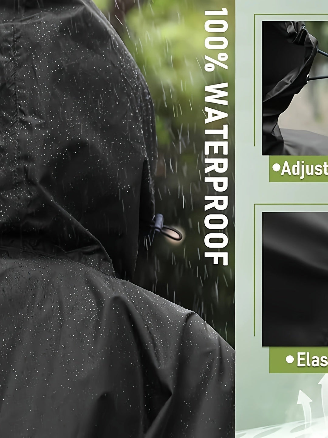 Aliams | Wasserdichter Regenponcho mit Kapuze
