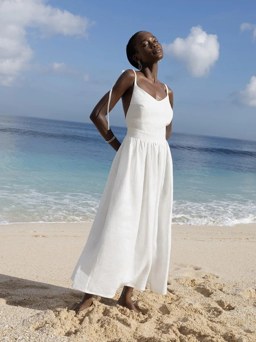 Aliams | Atmungsaktives Sommerkleid Aus Leinen für Damen