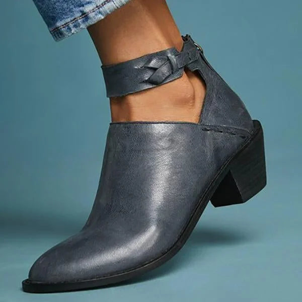 Aliams | Bequeme Damenschuhe mit Absatz und Reißverschluss.