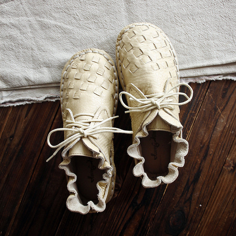 Aliams | Retro Künstlerisch Echtes Leder Damen Schuhe