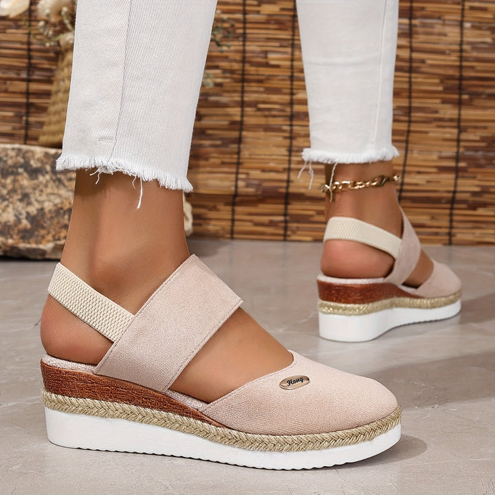 Aliams | Damen Sandalen Auf Plattform: Rutschfest, Geschlossene Zehe, Elastischer Riemen
