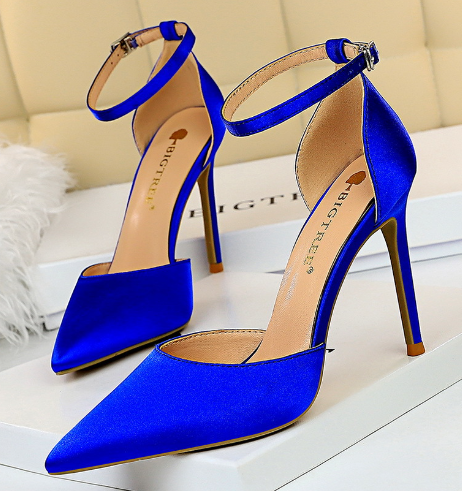 Dünne Wildleder Sandalen Pumps mit Hohem Absatz