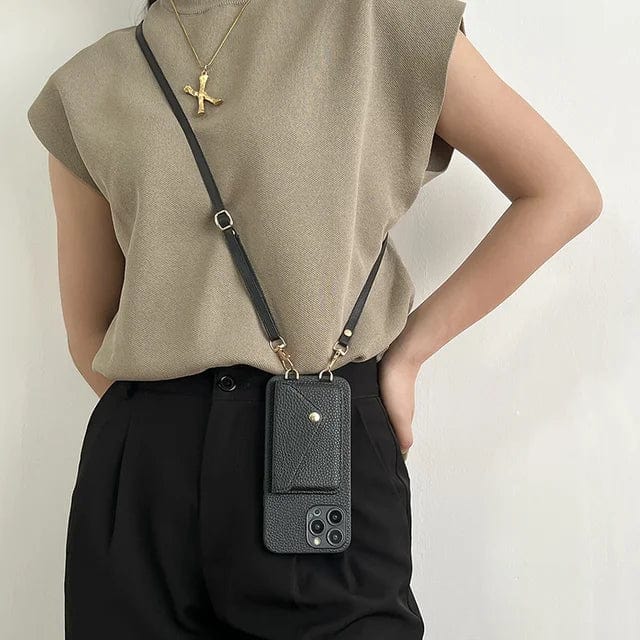 Crossbody Handytasche mit Kartenhalter & Lanyard