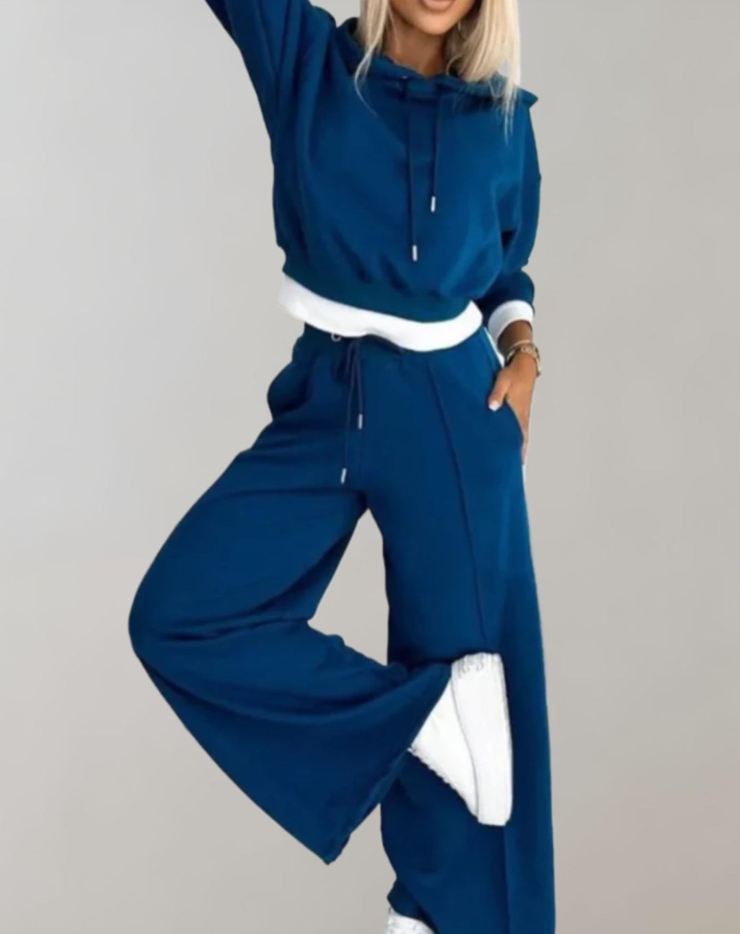 Aliams | Damen Loungeset mit Kapuze und Weitem Hose
