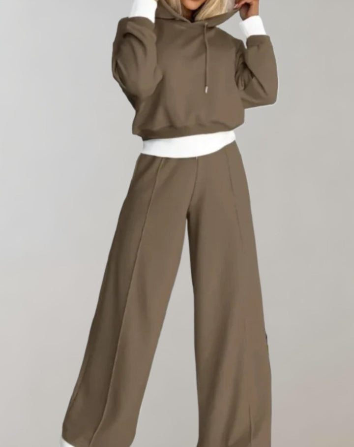 Aliams | Damen Loungeset mit Kapuze und Weitem Hose