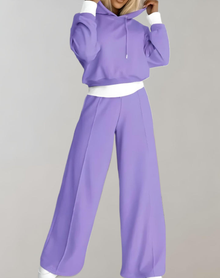Aliams | Damen Loungeset mit Kapuze und Weitem Hose