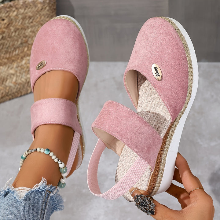 Aliams | Damen Sandalen Auf Plattform: Rutschfest, Geschlossene Zehe, Elastischer Riemen