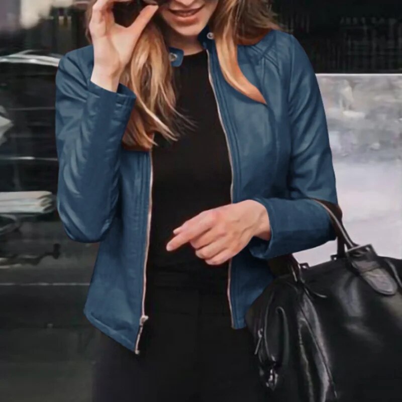 Aliams | Glatte Kunstlederjacke