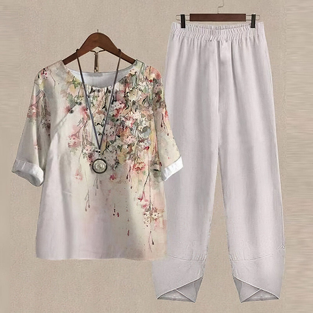 Aliams | Elegantes Zweiteiliges Set mit Schmetterlingsdruck für Damen