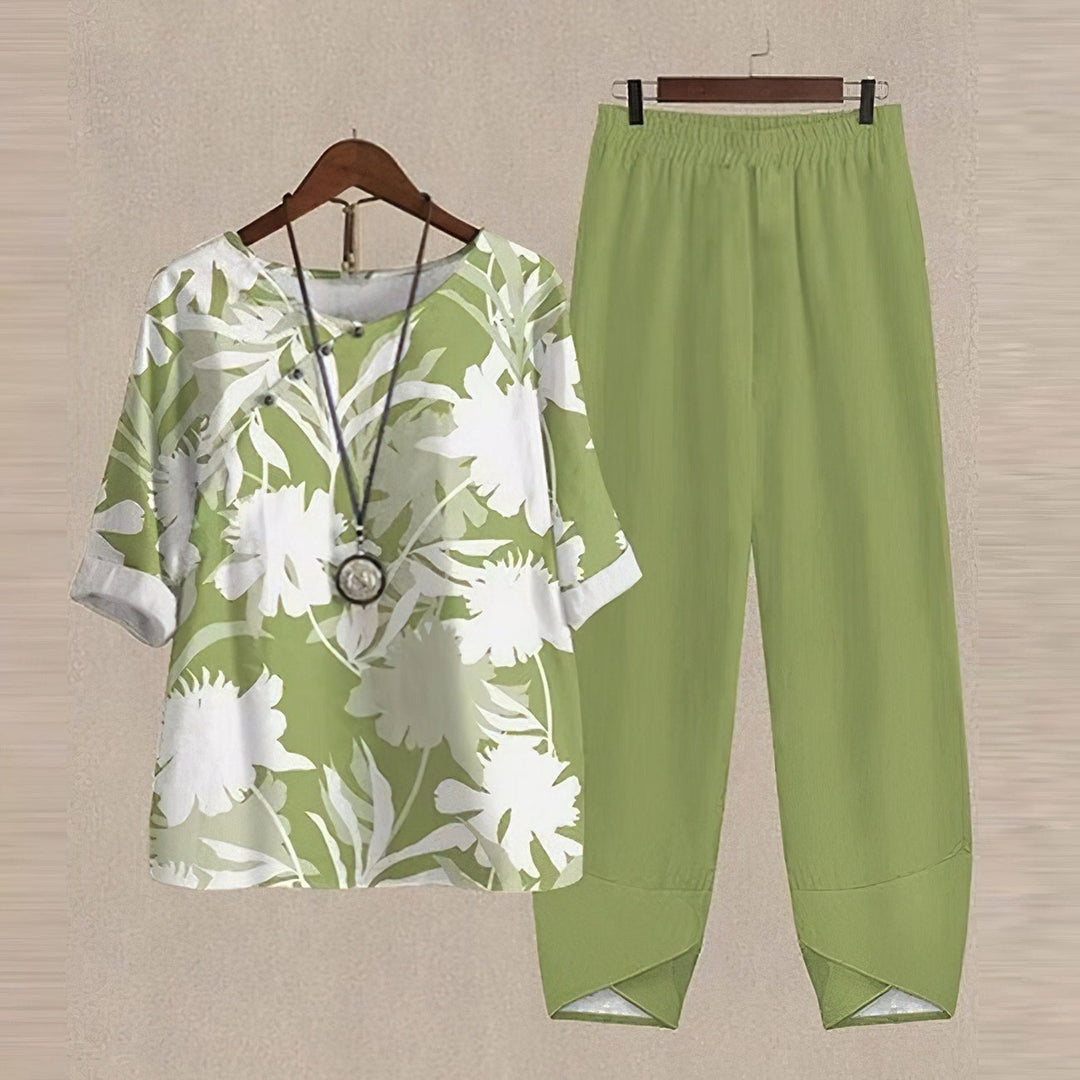 Aliams | Elegantes Zweiteiliges Set mit Schmetterlingsdruck für Damen