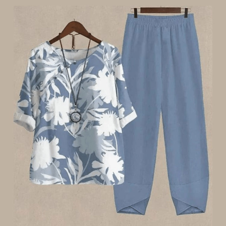 Aliams | Elegantes Zweiteiliges Set mit Schmetterlingsdruck für Damen