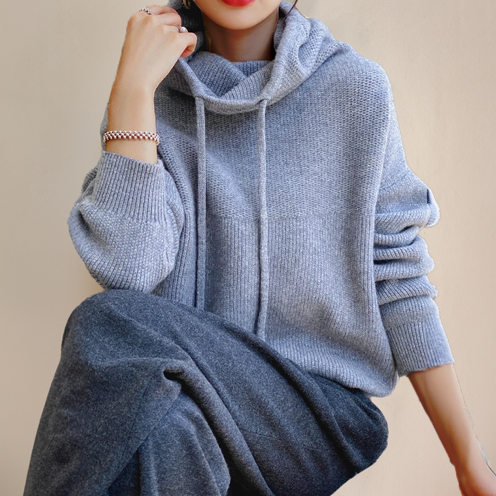 Damen Hoodie Weicher Strick Für Gemütlichkeit