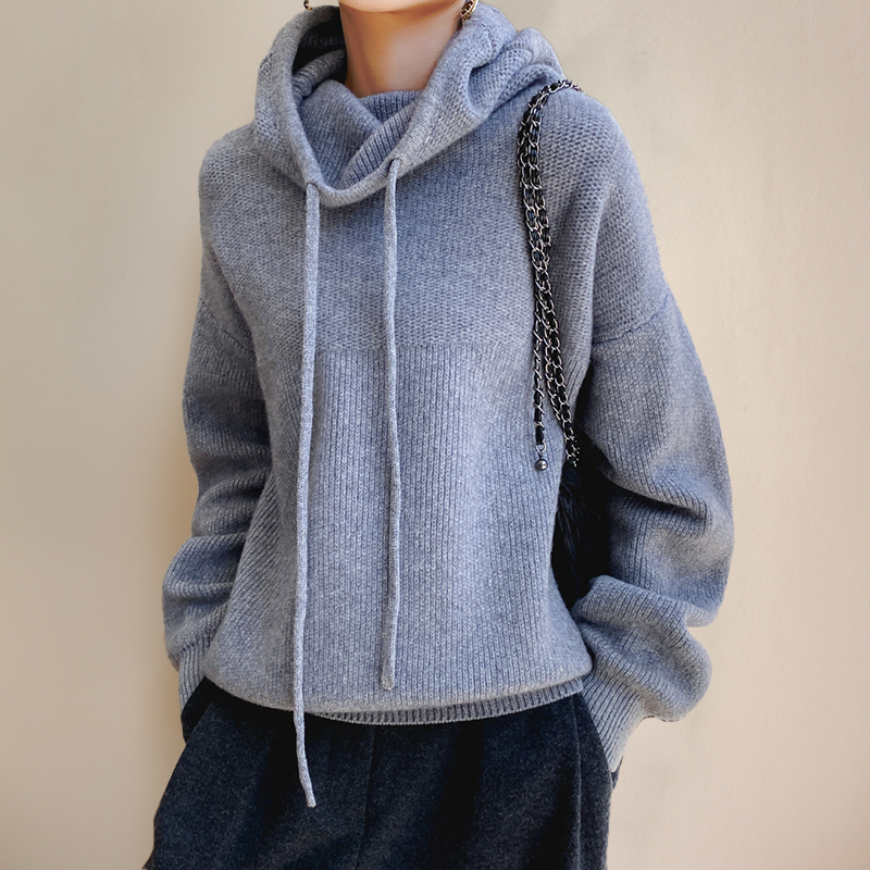 Damen Hoodie Weicher Strick Für Gemütlichkeit