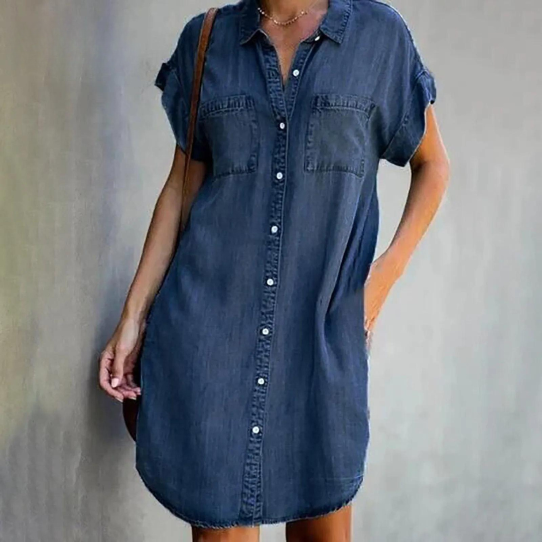 Aliams | Elegantes Denim Kleid