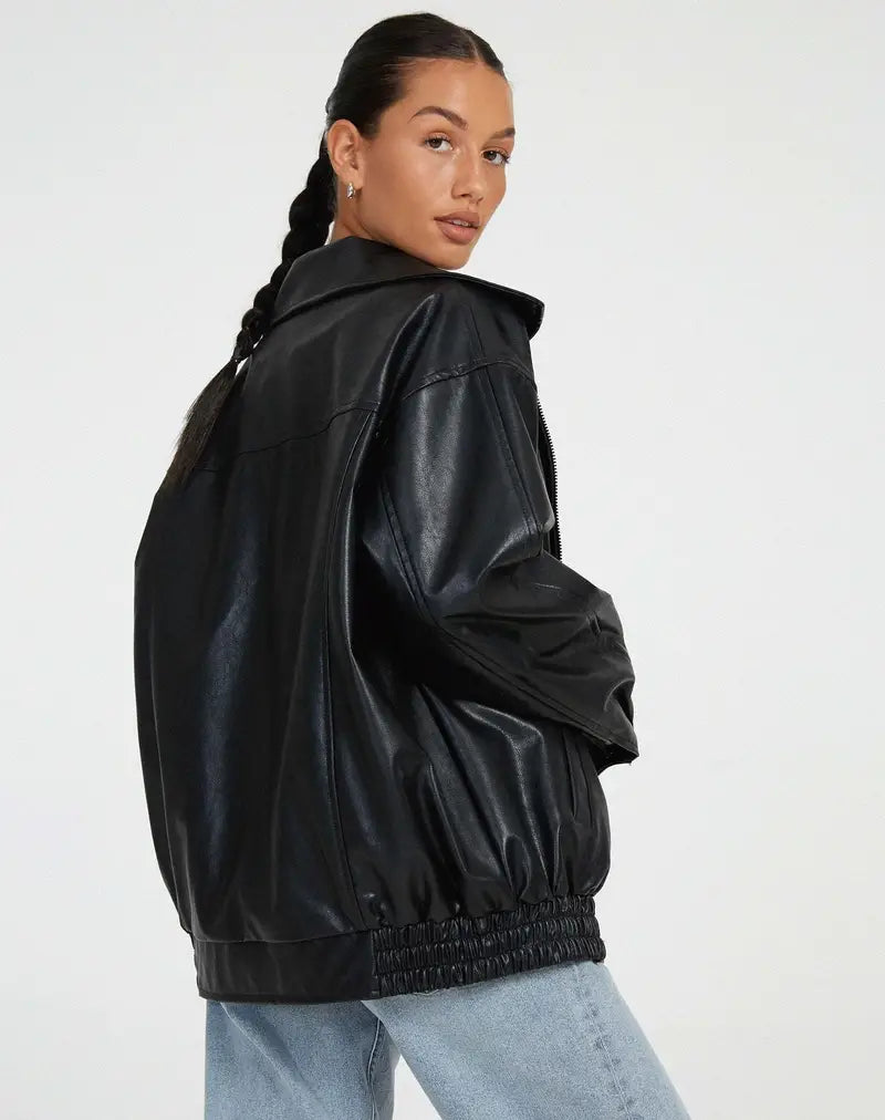 Lederjacke mit Reißverschluss