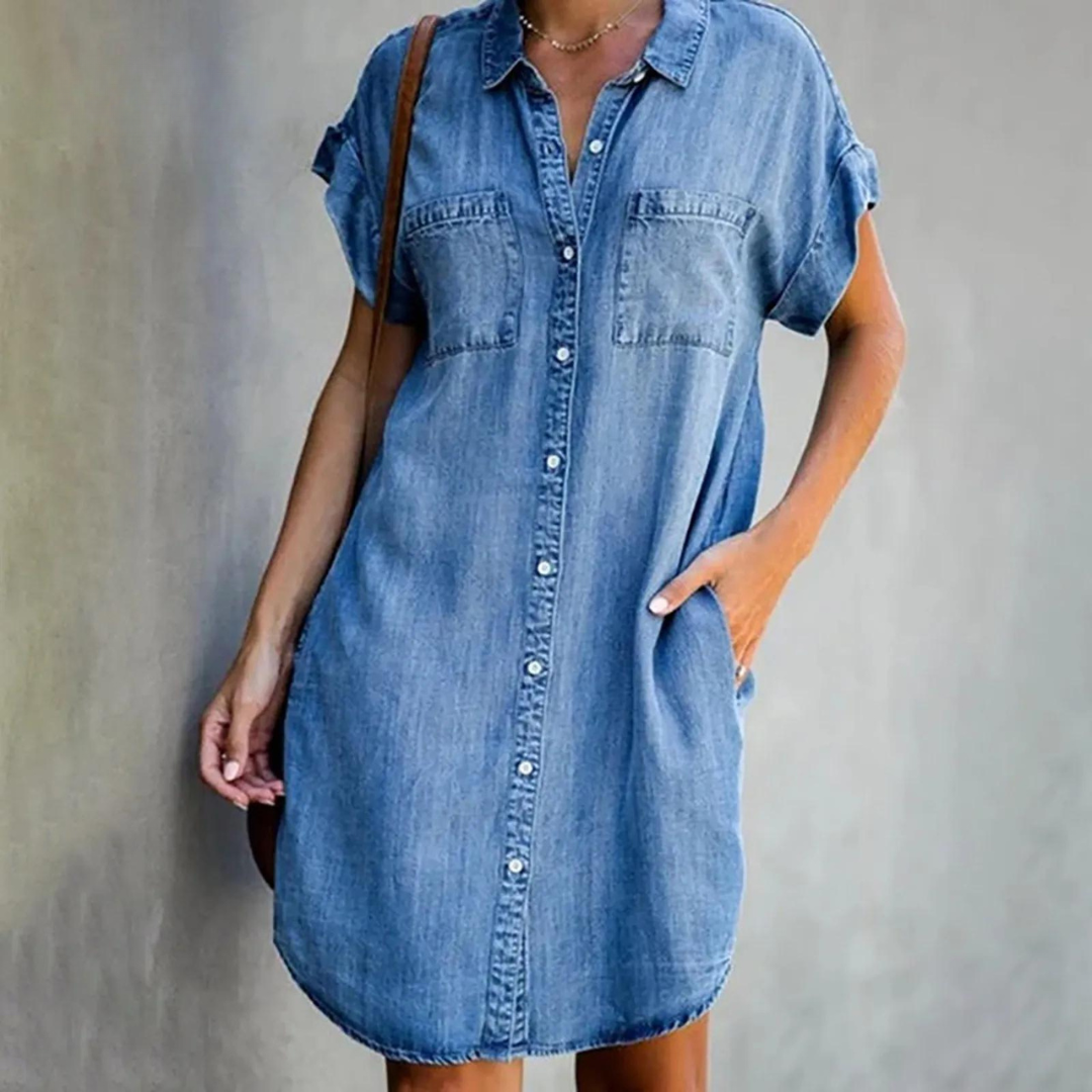 Aliams | Elegantes Denim Kleid
