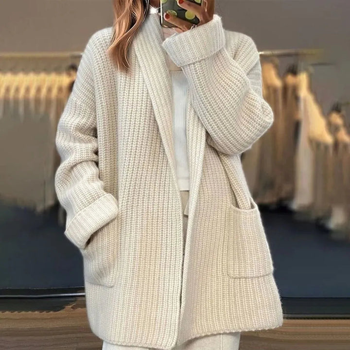 Aliams Lässiger, Einfacher, Mittellanger Pullover mit Taschen