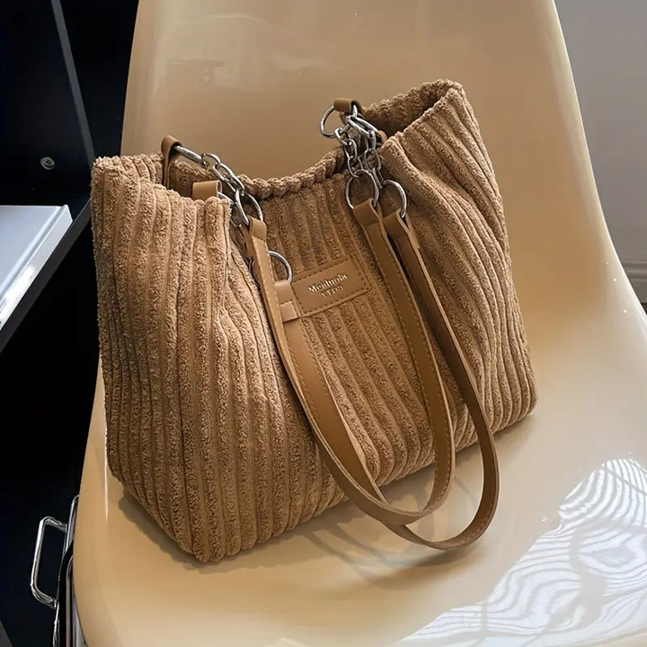 Cord Tote Bag für Damen Chic & Geräumig