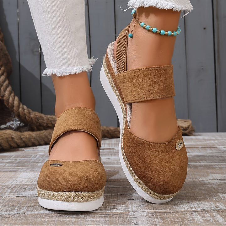 Aliams | Damen Sandalen Auf Plattform: Rutschfest, Geschlossene Zehe, Elastischer Riemen