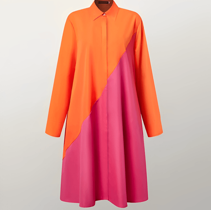 Aliams | Hemdblusenkleid mit Umlegekragen & Dreiviertelärmel