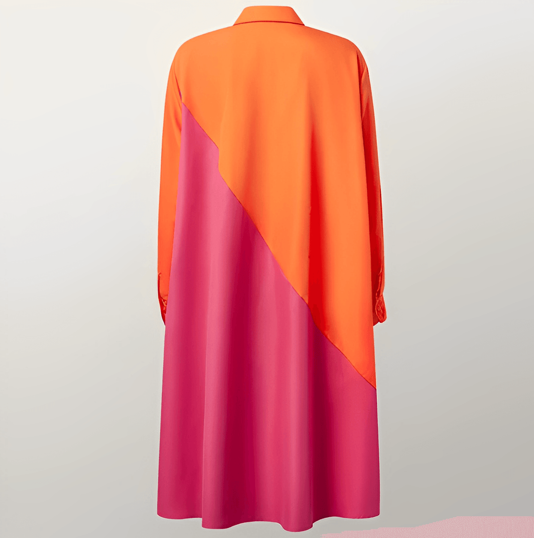 Aliams | Hemdblusenkleid mit Umlegekragen & Dreiviertelärmel