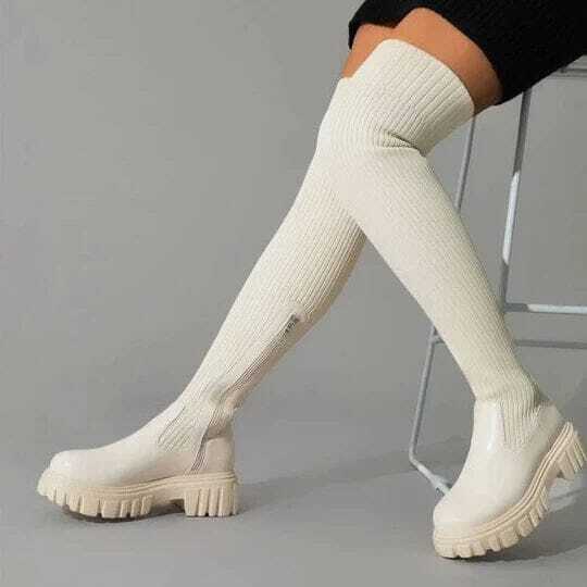 Mode-D Strechan | I Kniehoher Stretch-Stiefel