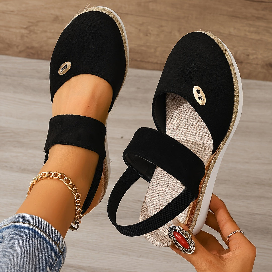 Aliams | Damen Sandalen Auf Plattform: Rutschfest, Geschlossene Zehe, Elastischer Riemen