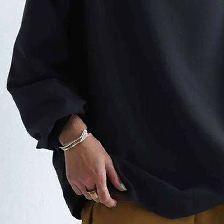 Aliams | Damen Minimalistisches Lockeres Schwarzes Oberteil für Vielseitigen Stil