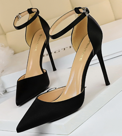 Dünne Wildleder Sandalen Pumps mit Hohem Absatz