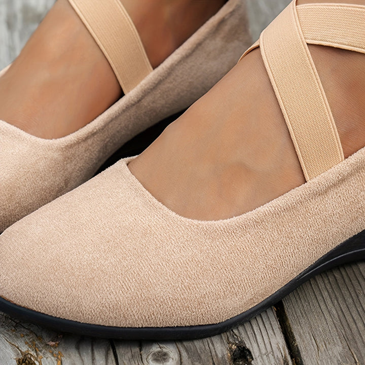 Aliams | Einfache Damen Ballerinas Aus Atmungsaktivem Samt