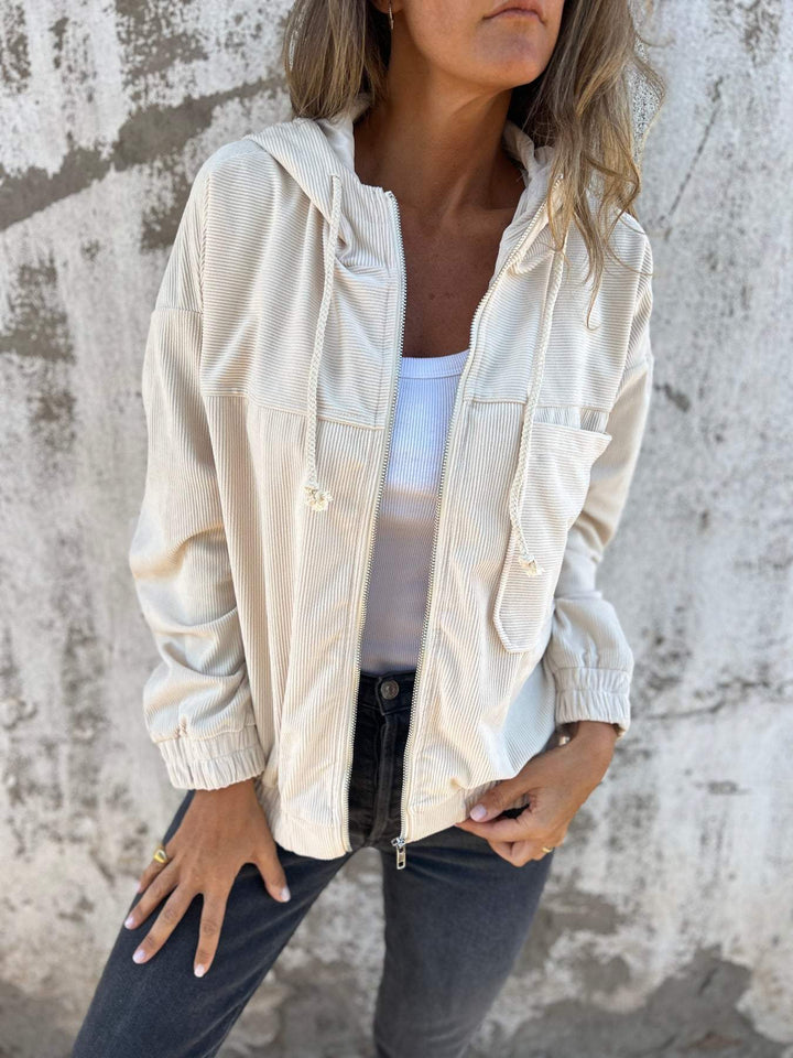 Freizeitjacke Mit Kapuze Und Reißverschluss