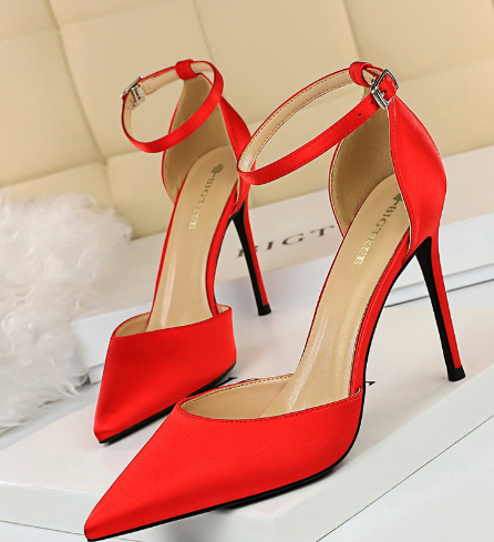 Dünne Wildleder Sandalen Pumps mit Hohem Absatz