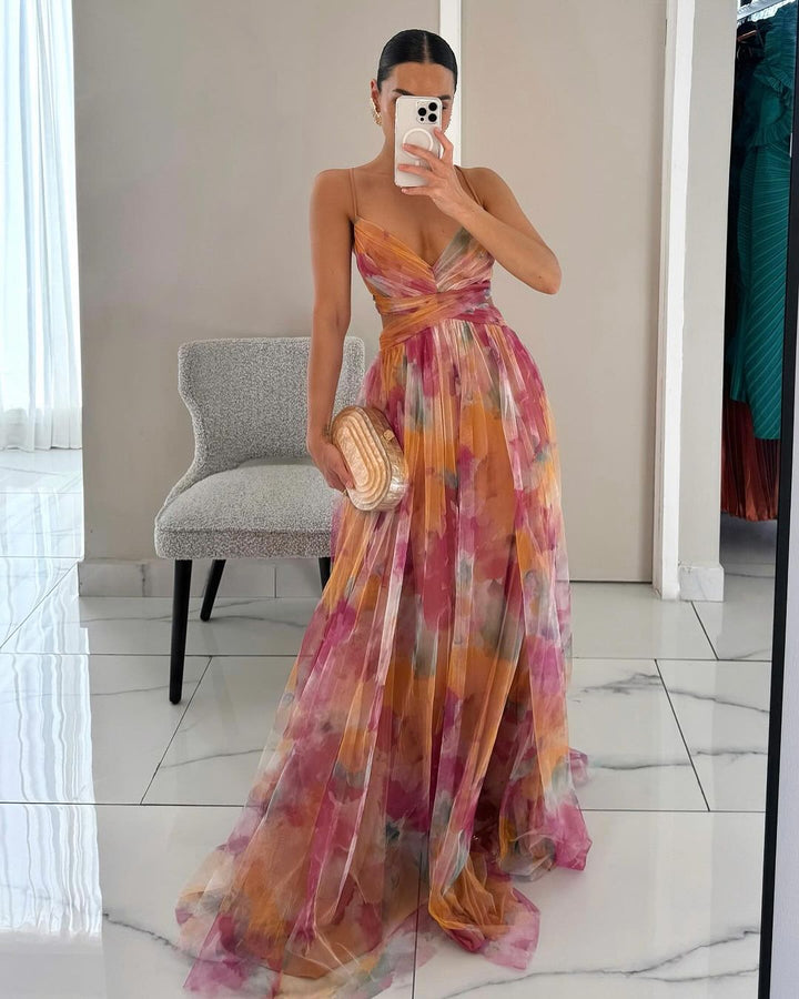 Aliams | Elegante Maxikleid Im Schönem Blumenmuster