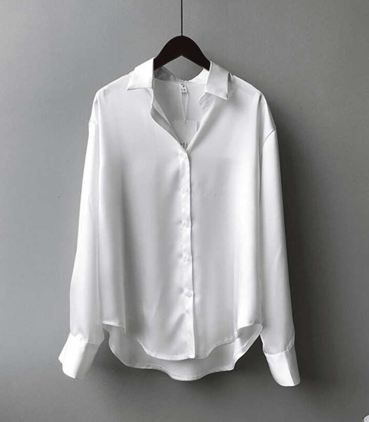 Aliams | Geknöpfte Satin-Seidenbluse