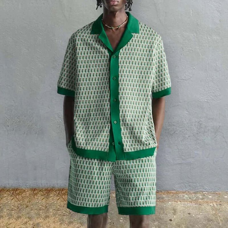 Aliams | Herren Trendiges Shirt & Kurze Hose Sommeroutfit
