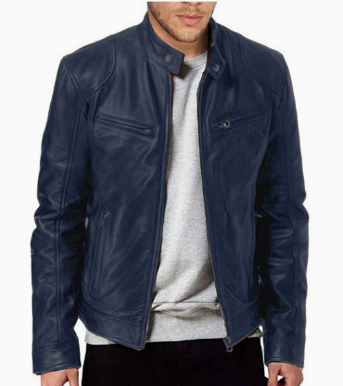 Herren Lederjacke Mit Markantem Design
